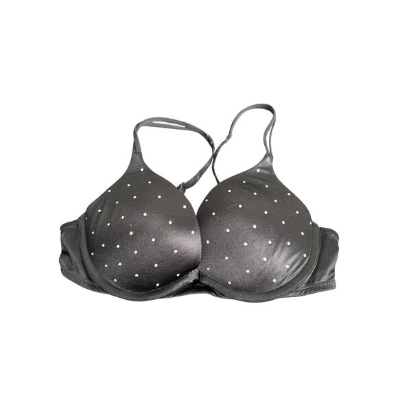 Victoria's Secret Black Polka Dot Push-Up Bra Size 34B - Picture 1 of 4